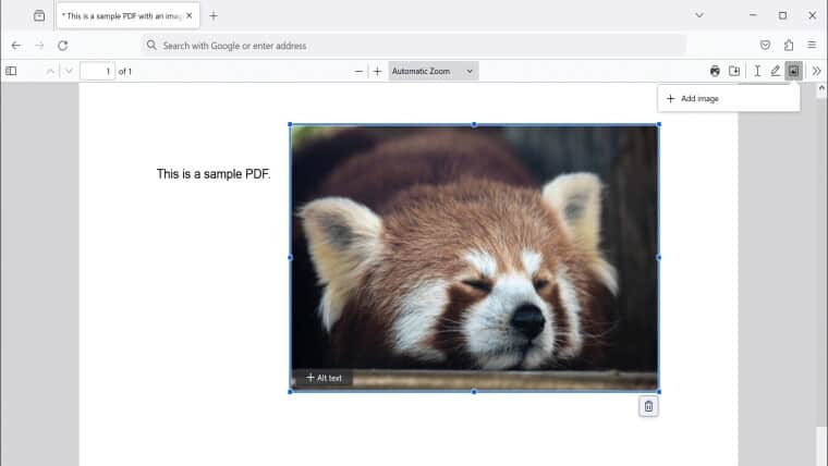 Firefox 121 PDF Viewer