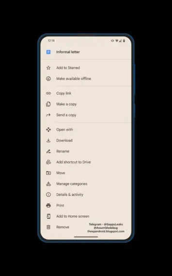 TheSpAndroid Google Drive Kategorien 1