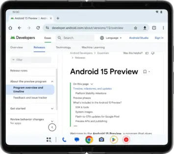 Dauerhafte Taskleiste für Android 15