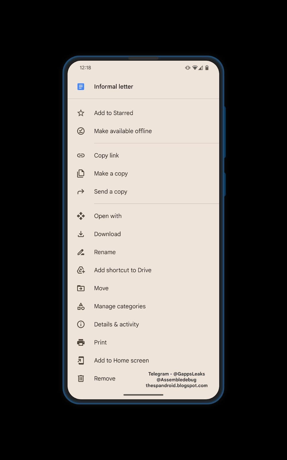 TheSpAndroid Google Drive Kategorien 1