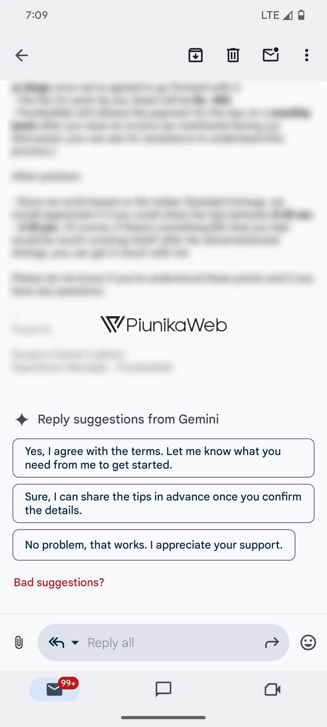 Gmail Gemini-Antwortvorschläge 2