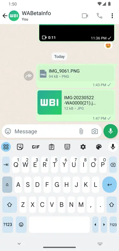 Miniaturansichten von WhatsApp-Dokumenten