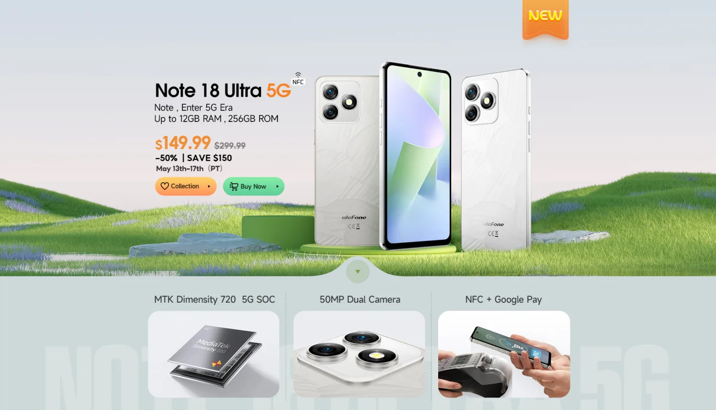 Ulefone Note 18 Ultra-Ausverkauf