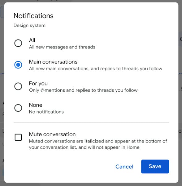 Optionen für Google-Chat-Benachrichtigungen