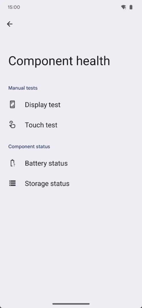 Android 15 auf dem Gerätediagnosetool 2