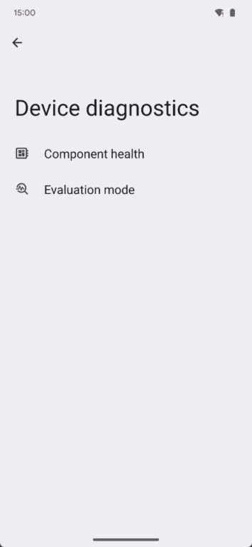 Android 15 auf dem Gerät Diagnosetool 1
