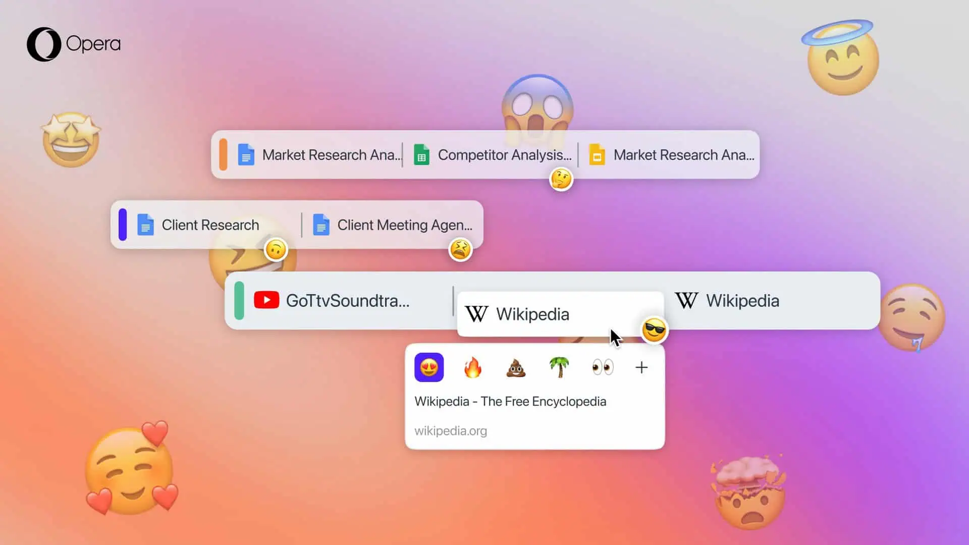 Emoji für Opera-Browser-Tabs